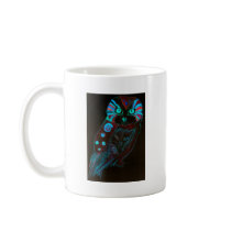 Psychedelic Night Owl - Eule - Retro Art - 60s Teetasse
