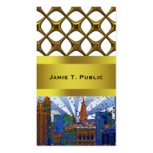 Psychedelic NYC: Chrysler, Flatiron #1 Business Card Template