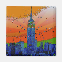Psychedelic NYC: Empire State Building #3 Magnet