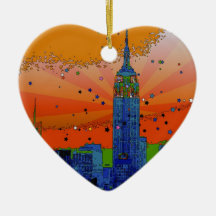 Psychedelic NYC: Empire State Building #3 Ornament