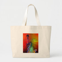 Psychedelic NYC Rainbow Colour Statue of Liberty 1 Bags