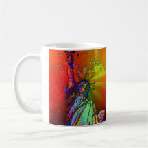 Psychedelic NYC Rainbow Colour Statue of Liberty 1 Mug