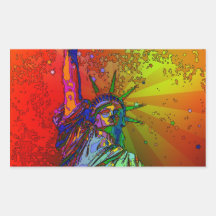 Psychedelic NYC Rainbow Colour Statue of Liberty 1 Sticker