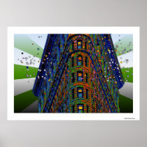 Psychedelic NYC: Top of the Flatiron Building B1 Print