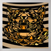 Psychedelic Op Art Tiger Poster