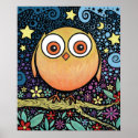 Psychedelic Owl Large Print on Canvas