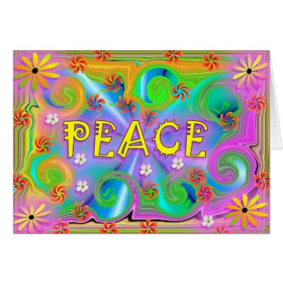 Psychedelic Peace Card by dndartstudio