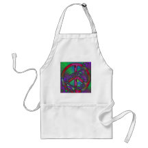 psychedelic peace sign apron
