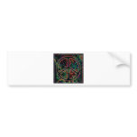 psychedelic peace sign bumper sticker