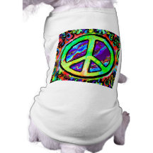 Psychedelic Peace Sign Doggie T Shirt