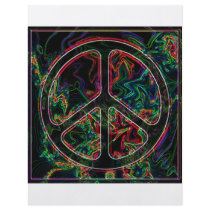 psychedelic peace sign flyer