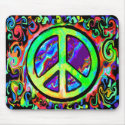 Psychedelic Peace Sign mousepads
