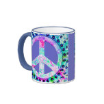 Psychedelic Peace Sign Mugs