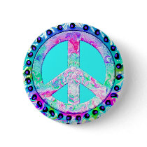 Psychedelic Peace Sign Pin