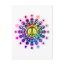 PSYCHEDELIC PEACE SIGN POST CARDS