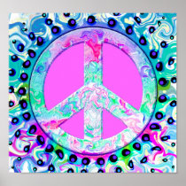 Psychedelic Peace Sign Poster