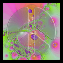 psychedelic peace sign poster posters