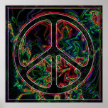 psychedelic peace sign poster