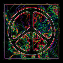 psychedelic peace sign poster posters