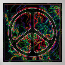 psychedelic peace sign poster