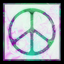 psychedelic peace sign poster posters