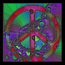 psychedelic peace sign poster posters