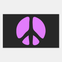 Psychedelic Peace Sign Rectangular Sticker