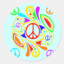 Psychedelic peace symbol. sticker