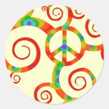 Psychedelic peace symbol. sticker