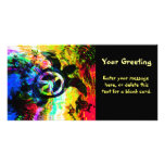 Psychedelic Peace Turtle Custom Card photo cards