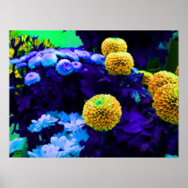 Psychedelic pop flowers print