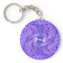Psychedelic Purple Spiral: Key Chain