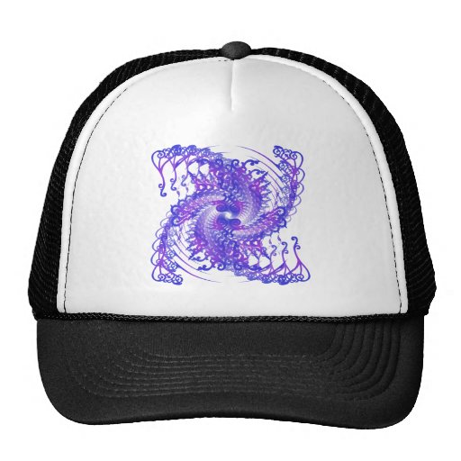 Psychedelic Purple Spiral: Mesh Hat