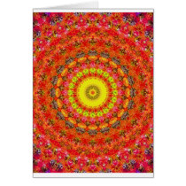 Psychedelic Radial Pattern: Greeting Cards