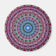 Psychedelic Radial Pattern: Fridge Magnets