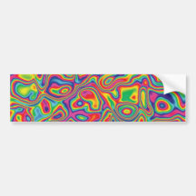 Psychedelic Rainbow Oil Pattern Bumper Stickers