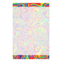 Psychedelic Rainbow Oil Pattern Stationery Paper