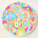 Psychedelic Retro Star Power Coasters