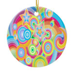 Psychedelic Retro Star Power Ornament