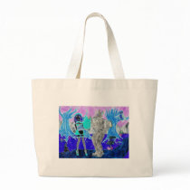 Psychedelic Riding Hood Tote Bags
