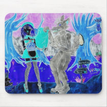 Psychedelic Riding Hood Mouse Pads