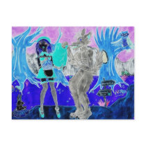 Psychedelic Riding Hood Post Cards