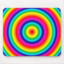 Psychedelic Round Rainbow Pattern Mousemats