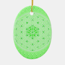Psychedelic Sacred Geometry Heart Chakra Design Christmas Tree Ornament