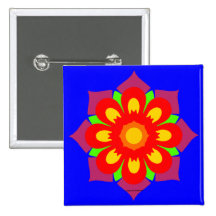 Psychedelic Snowflake Button