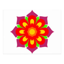 Psychedelic Snowflake Post Cards