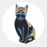 Psychedelic Solarised Kitty Sticker