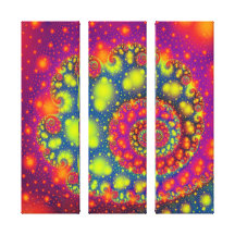Psychedelic Spiral Neon Decorative Abstract Art Gallery Wrap Canvas