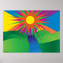 Psychedelic Sun Poster posters