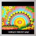 Psychedelic Sunset World's coolest dad lrge Poster posters